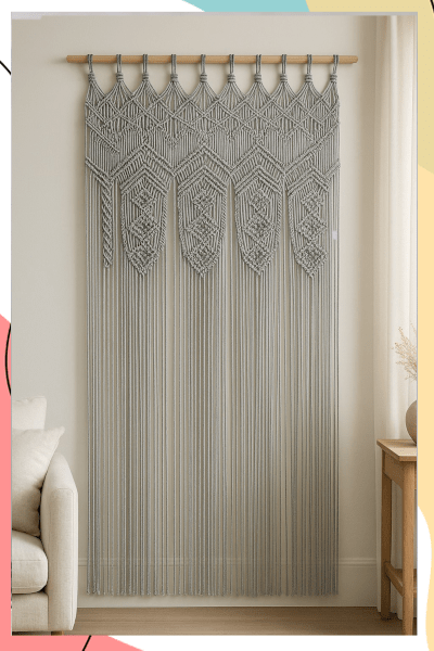 "סהרה" - וילון מקרמה כותנה עבודת יד במגוון צבעים
